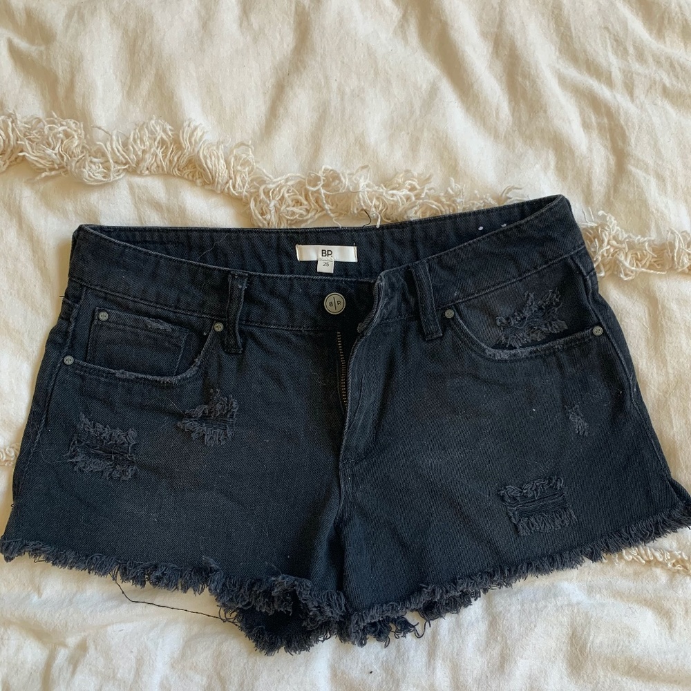 black BP denim shorts - size 25